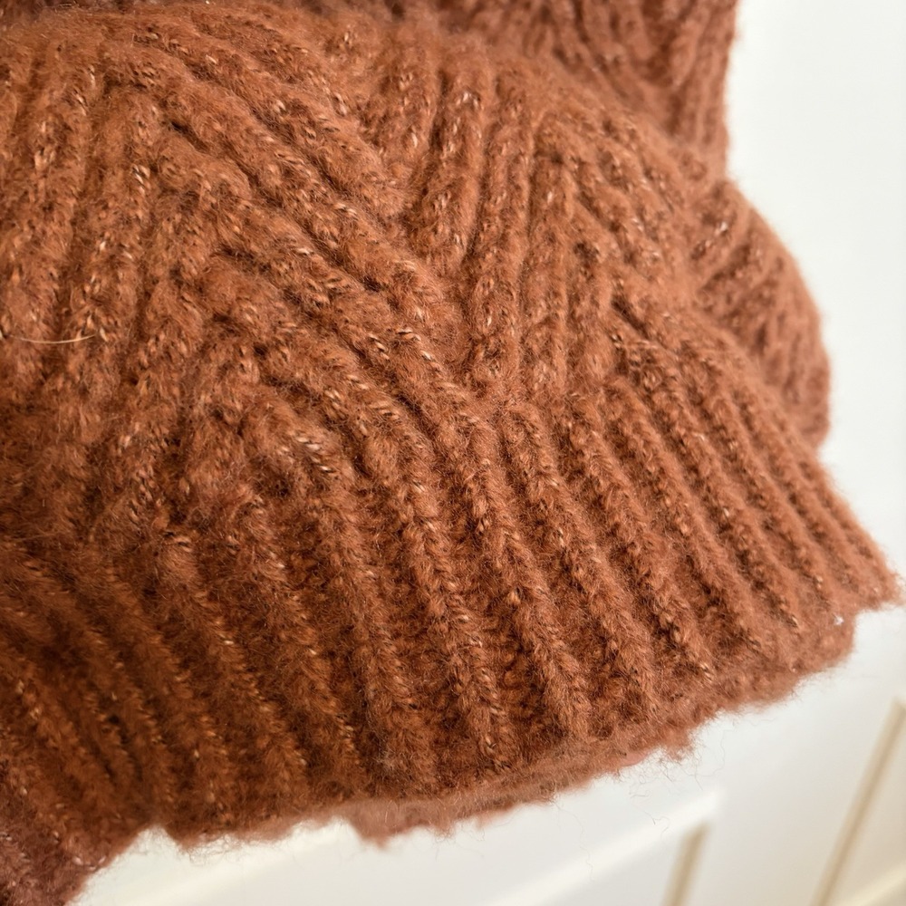 NWT FRYE Faux Mohair Oversized Throw Blanket 50" x 70" Rust Brown Neutral Home - Picture 7 of 14